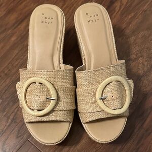 Sandal Wedges Woven Look